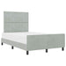 Pat cu arcuri cu headboard Gri deschis 120 x 200 cm Catifea - WALTI WALTI