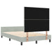 Pat cu arcuri cu headboard Gri deschis 120 x 200 cm Catifea - WALTI WALTI