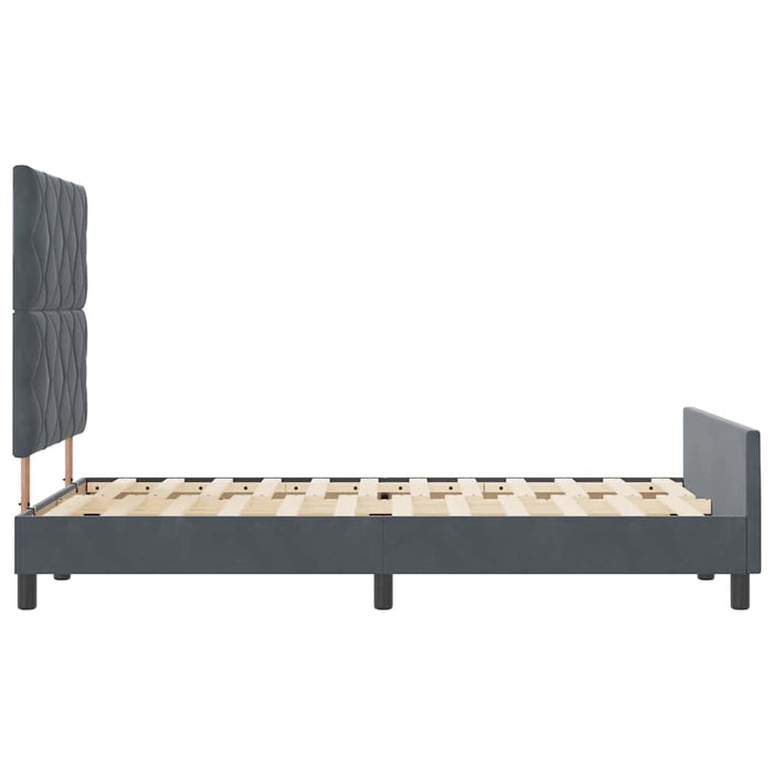 Pat cu arcuri cu headboard Gri închis 120 x 200 cm Catifea WALTI
