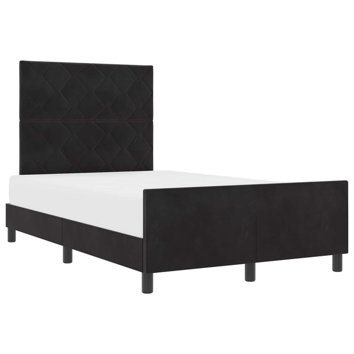 Pat cu arcuri cu headboard Negru 120 x 200 cm Catifea WALTI