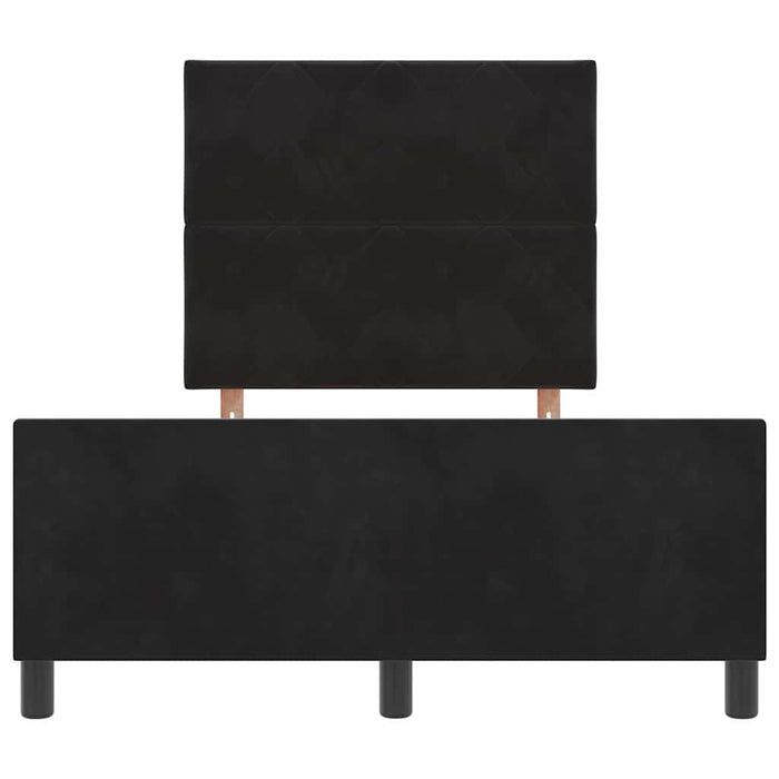Pat cu arcuri cu headboard Negru 120 x 200 cm Catifea WALTI