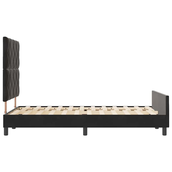 Pat cu arcuri cu headboard Negru 120 x 200 cm Catifea WALTI