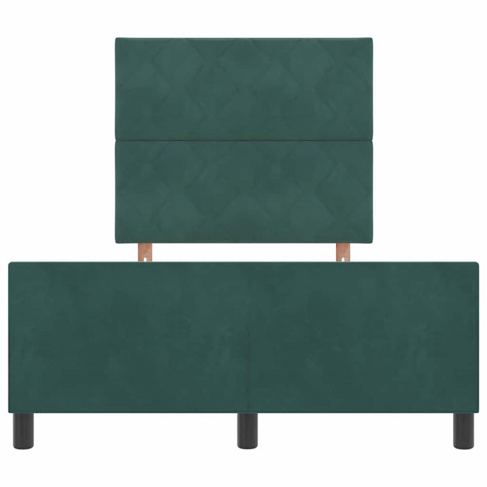 Pat cu arcuri cu headboard Verde închis 120 x 200 cm Catifea WALTI