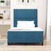 Pat cu arcuri cu headboard Albastru închis 120 x 200 cm Catifea - WALTI WALTI