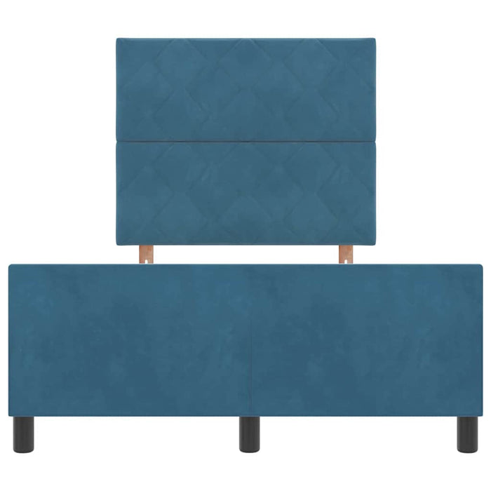 Pat cu arcuri cu headboard Albastru închis 120 x 200 cm Catifea - WALTI WALTI
