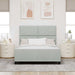Cadru de pat cu headboard Gri deschis 140 x 190 cm Catifea - WALTI WALTI