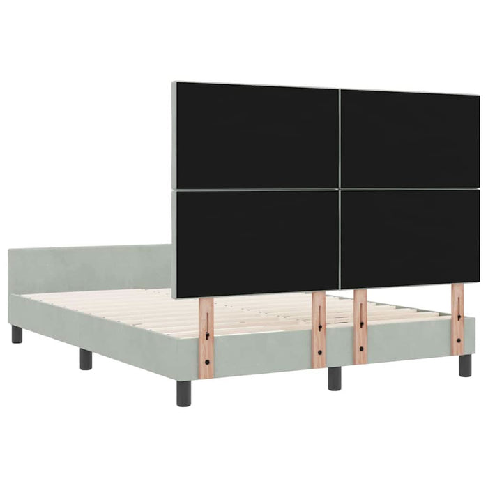 Cadru de pat cu headboard Gri deschis 140 x 190 cm Catifea - WALTI WALTI