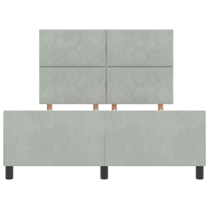 Cadru de pat cu headboard Gri deschis 140 x 190 cm Catifea - WALTI WALTI