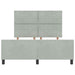 Cadru de pat cu headboard Gri deschis 140 x 190 cm Catifea - WALTI WALTI