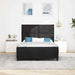 Pat cu arcuri cu headboard Negru 140 x 190 cm Catifea - WALTI WALTI
