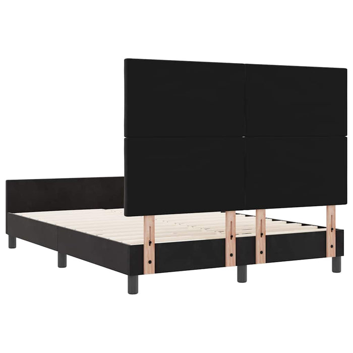 Pat cu arcuri cu headboard Negru 140 x 190 cm Catifea - WALTI WALTI