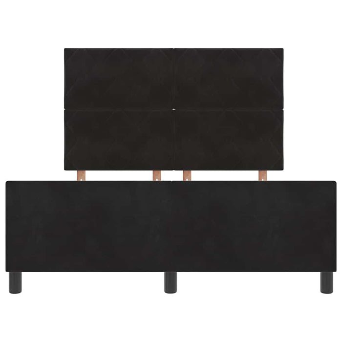 Pat cu arcuri cu headboard Negru 140 x 190 cm Catifea - WALTI WALTI