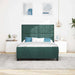 Pat cu arcuri cu headboard Verde închis 140 x 190 cm Catifea - WALTI WALTI