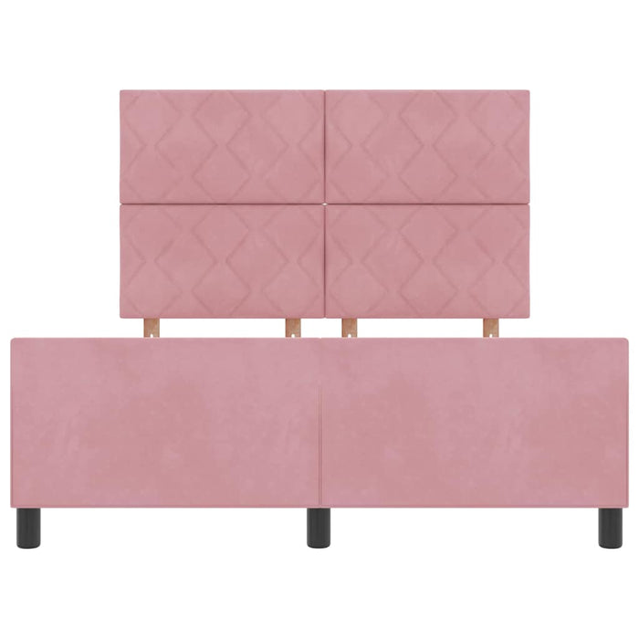 Pat cu arcuri cu headboard Roz 140 x 190 cm Catifea - WALTI WALTI