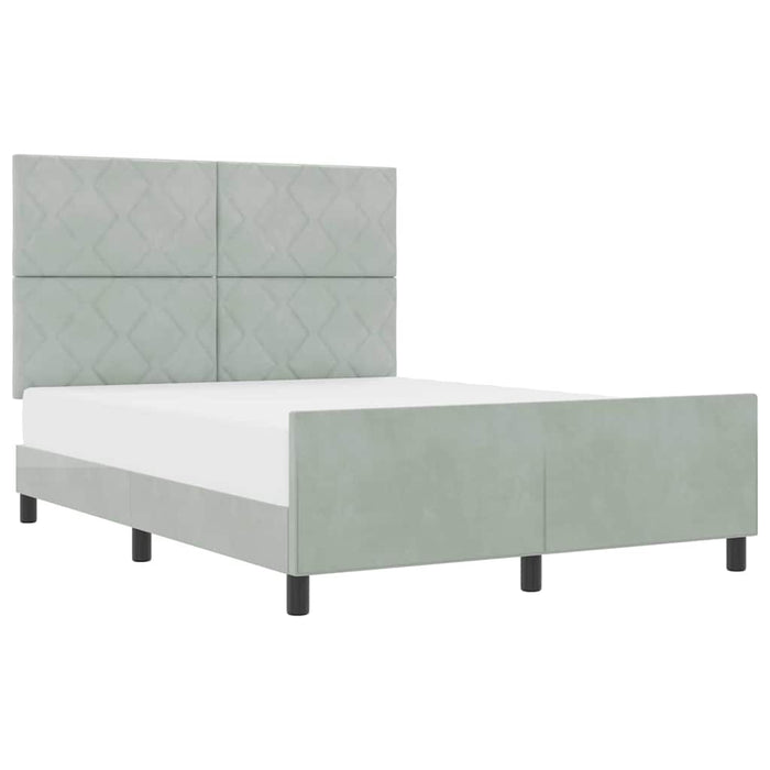 Cadru de pat cu headboard Gri deschis 140 x 200 cm Catifea - WALTI WALTI