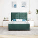 Pat cu arcuri cu headboard Verde închis 160 x 200 cm Catifea - WALTI WALTI