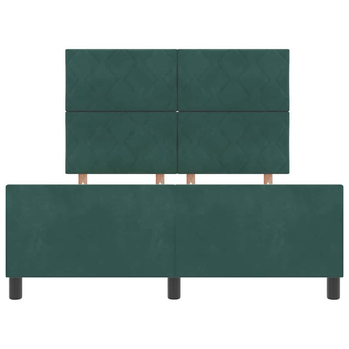 Pat cu arcuri cu headboard Verde închis 160 x 200 cm Catifea - WALTI WALTI