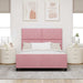 Pat cu arcuri cu headboard Roz 160 x 200 cm Catifea - WALTI WALTI
