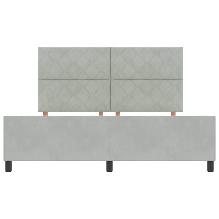 Pat cu arcuri cu headboard Gri deschis 180 x 200 cm Catifea WALTI