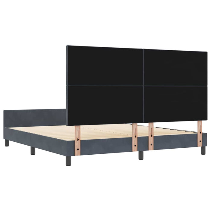 Pat cu arcuri cu headboard Gri închis 180 x 200 cm Catifea - WALTI WALTI