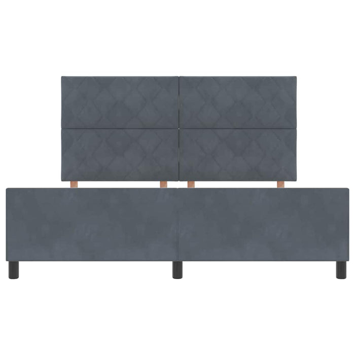 Pat cu arcuri cu headboard Gri închis 180 x 200 cm Catifea - WALTI WALTI
