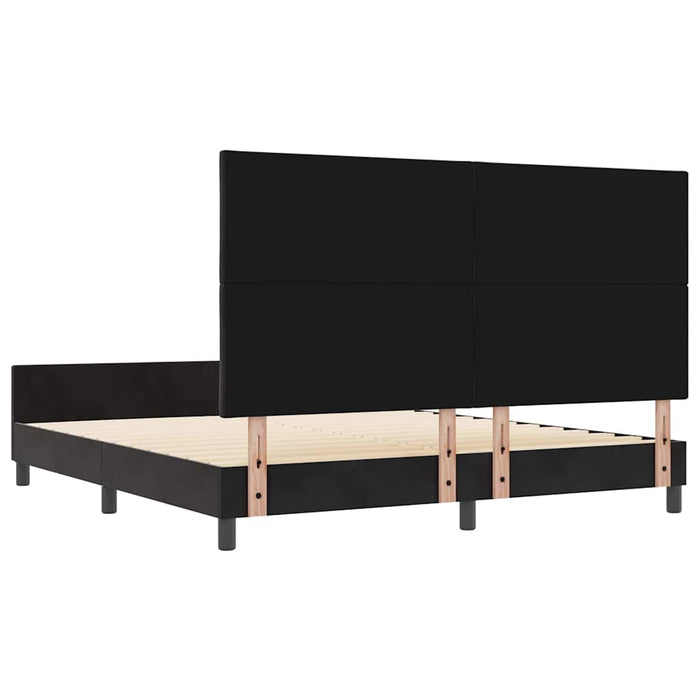 Pat cu arcuri cu headboard Negru 180 x 200 cm Catifea - WALTI WALTI