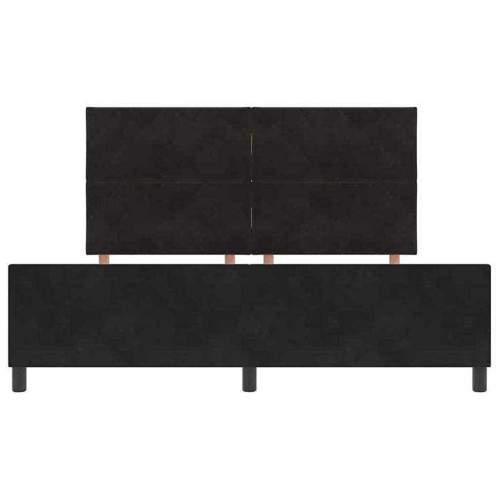 Pat cu arcuri cu headboard Negru 180 x 200 cm Catifea - WALTI WALTI