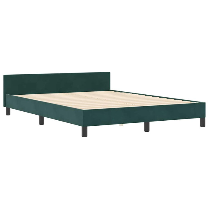 Pat cu arcuri cu headboard Verde închis 180 x 200 cm Catifea WALTI