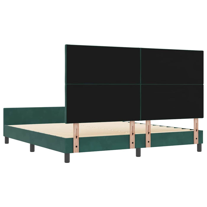 Pat cu arcuri cu headboard Verde închis 180 x 200 cm Catifea WALTI