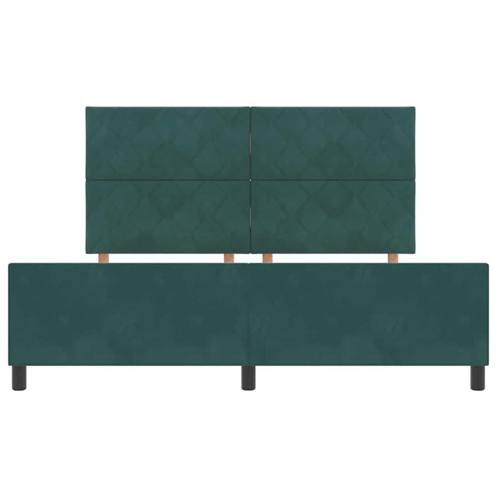 Pat cu arcuri cu headboard Verde închis 180 x 200 cm Catifea WALTI