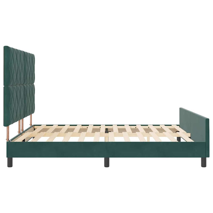 Pat cu arcuri cu headboard Verde închis 180 x 200 cm Catifea WALTI