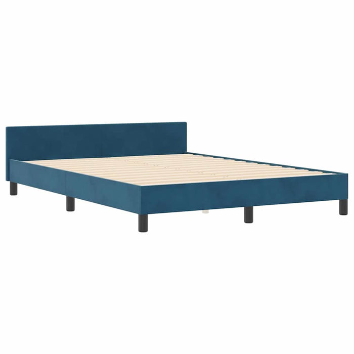 Pat cu arcuri cu headboard Albastru închis 180 x 200 cm Catifea - WALTI WALTI