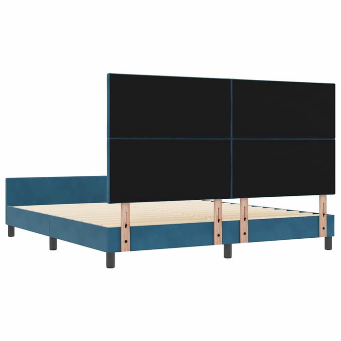 Pat cu arcuri cu headboard Albastru închis 180 x 200 cm Catifea - WALTI WALTI