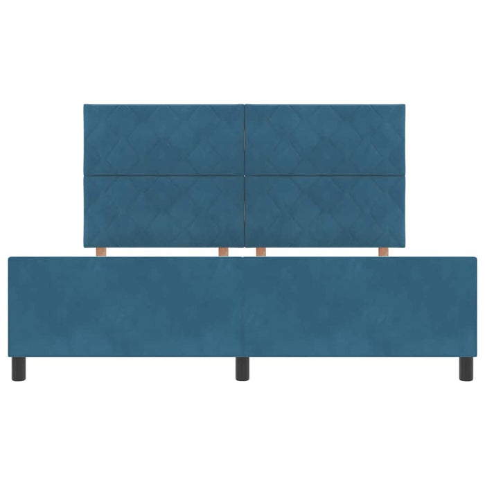 Pat cu arcuri cu headboard Albastru închis 180 x 200 cm Catifea - WALTI WALTI