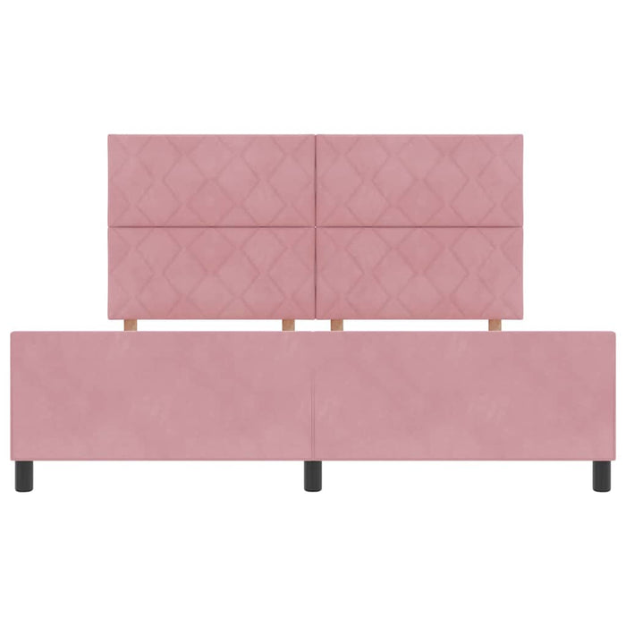 Pat cu arcuri cu headboard Roz 180 x 200 cm Catifea WALTI