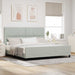 Pat cu arcuri cu headboard Gri deschis 200 x 200 cm Catifea - WALTI WALTI