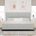Pat cu arcuri cu headboard Gri deschis 200 x 200 cm Catifea - WALTI WALTI