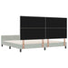 Pat cu arcuri cu headboard Gri deschis 200 x 200 cm Catifea - WALTI WALTI