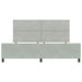 Pat cu arcuri cu headboard Gri deschis 200 x 200 cm Catifea - WALTI WALTI