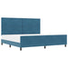 Pat cu arcuri cu headboard Albastru închis 200 x 200 cm Catifea - WALTI WALTI
