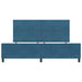 Pat cu arcuri cu headboard Albastru închis 200 x 200 cm Catifea - WALTI WALTI