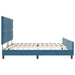 Pat cu arcuri cu headboard Albastru închis 200 x 200 cm Catifea - WALTI WALTI