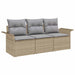 Set de canapele pentru grădină cu pernă 3 pcs Bej Rattan poli - WALTI WALTI