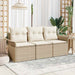 Set de canapele pentru grădină cu pernă 3 pcs Bej Rattan poli - WALTI WALTI