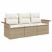 Set de canapele pentru grădină cu pernă 3 pcs Bej Rattan poli - WALTI WALTI
