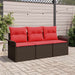 Set de canapele pentru grădină cu pernă 3 pcs Maro Rattan poli - WALTI WALTI