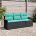 Set de canapele pentru grădină cu pernă 3 pcs Negru Rattan poli - WALTI WALTI