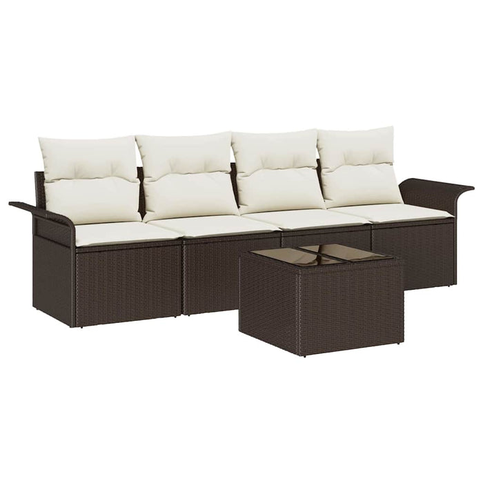 Set de canapele pentru grădină 5 pcs Maro, Crem 55 x 55 x 37 cm - WALTI WALTI