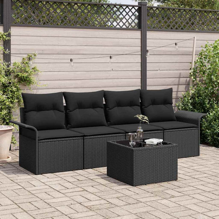 Set de canapele pentru grădină 5 pcs Negru 55 x 55 x 37 cm - WALTI WALTI