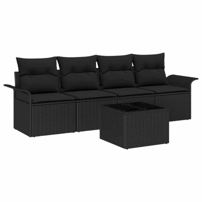 Set de canapele pentru grădină 5 pcs Negru 55 x 55 x 37 cm - WALTI WALTI
